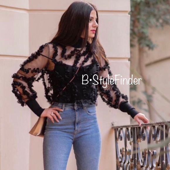 VGUC ZARA Blogger’s Fav| Constrasting Semi-Sheer Top - Picture 14 of 15